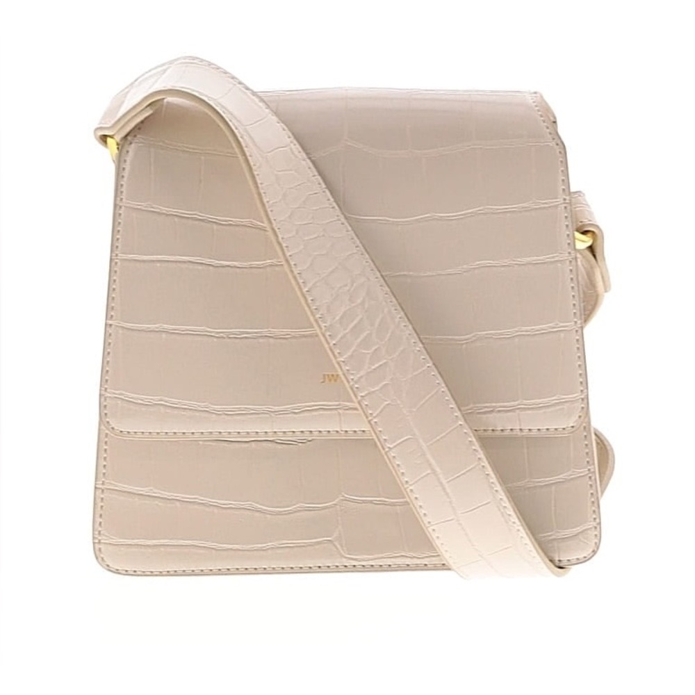 JW Pei Beige Croc-Embossed Crossbody Bag ✨
